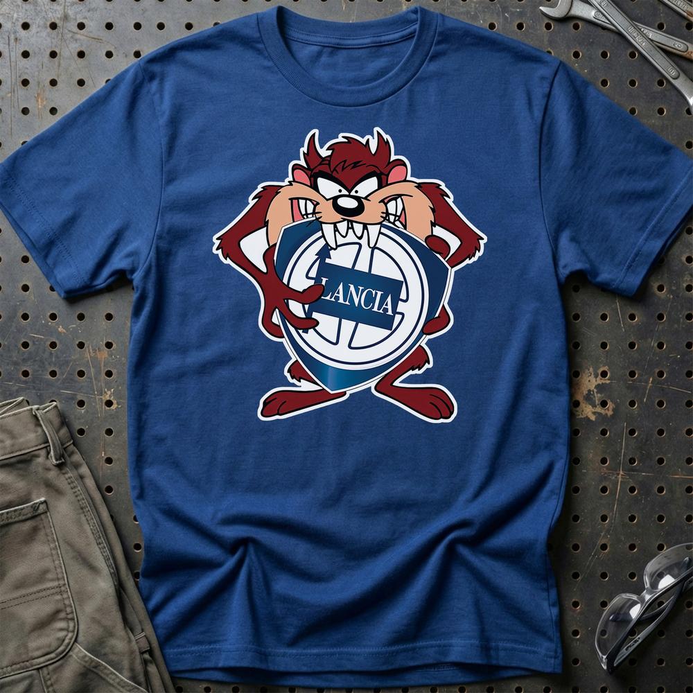 Lancia TAZ Unisex T-Shirt , Bomuld-Beklædning-Lancia-Blå Royal-S-Garage Culture Shop- garage - man cave - merchandise