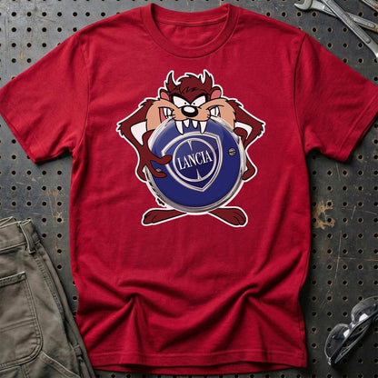 Lancia TAZ Unisex T-Shirt , Bomuld-Beklædning-Lancia-Rød-S-Garage Culture Shop- garage - man cave - merchandise