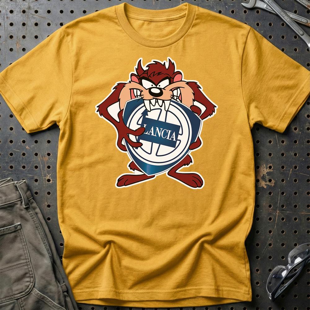 Lancia TAZ Unisex T-Shirt , Bomuld-Beklædning-Lancia-Guld-S-Garage Culture Shop- garage - man cave - merchandise