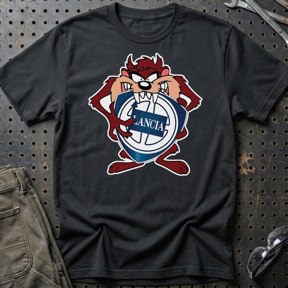 Lancia TAZ Unisex T-Shirt , Bomuld-Beklædning-Lancia-Sort-S-Garage Culture Shop- garage - man cave - merchandise