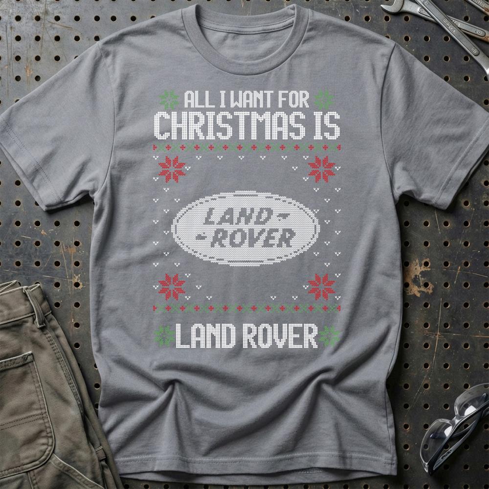 Land Rover - All I Want For Christmas T-Shirt-Beklædning-Land Rover-Grå Sport-S-Garage Culture Shop- garage - man cave - merchandise