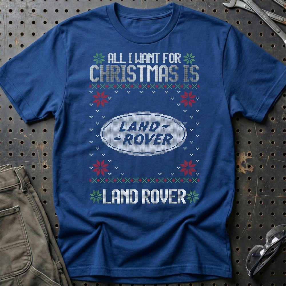 Land Rover - All I Want For Christmas T-Shirt-Beklædning-Land Rover-Blå Royal-S-Garage Culture Shop- garage - man cave - merchandise