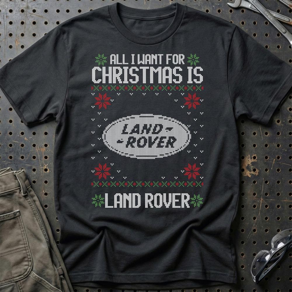 Land Rover - All I Want For Christmas T-Shirt-Beklædning-Land Rover-Sort-S-Garage Culture Shop- garage - man cave - merchandise