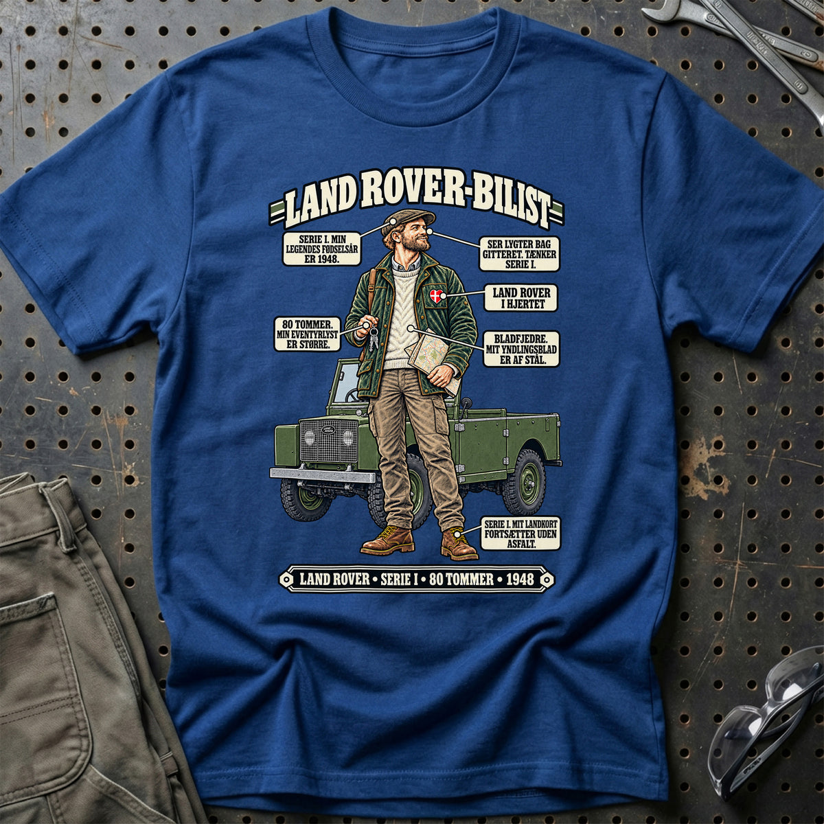 
Land Rover-Bilist T-Shirt – Blå Royal