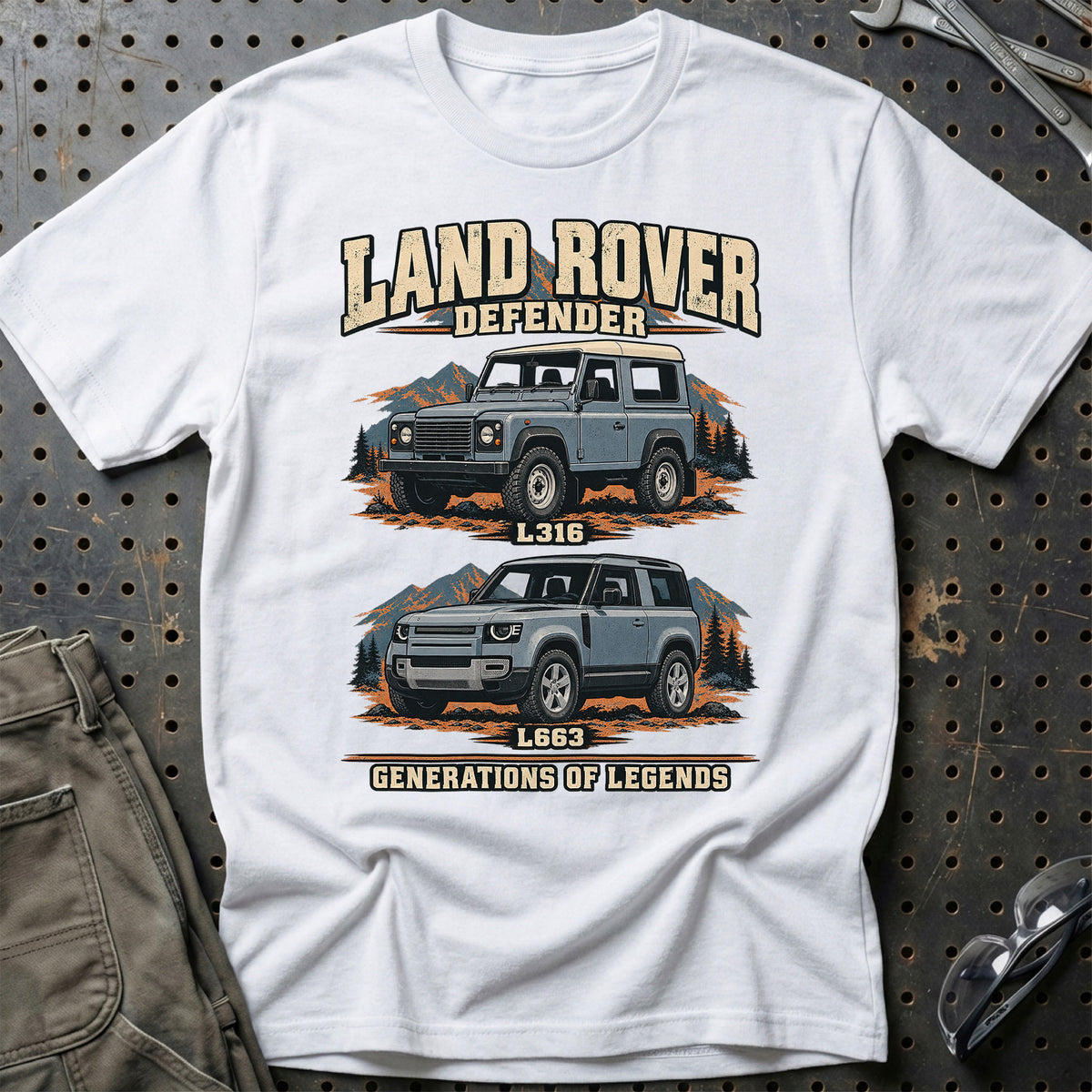 
Land Rover Defender – Generations of Legends T-Shirt – Hvid