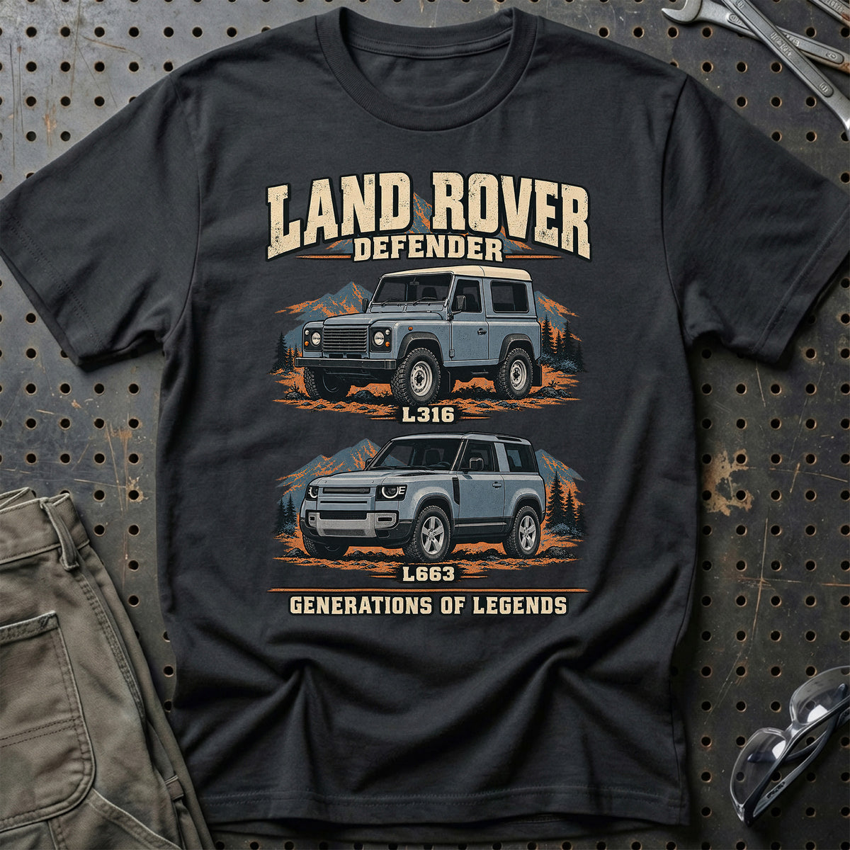 
Land Rover Defender – Generations of Legends T-Shirt – Sort