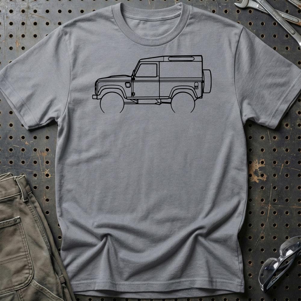 Land Rover Defender Outline - Unisex T-Shirt , Bomuld-Beklædning-Land Rover-Grå Sport-S-Garage Culture Shop- garage - man cave - merchandise