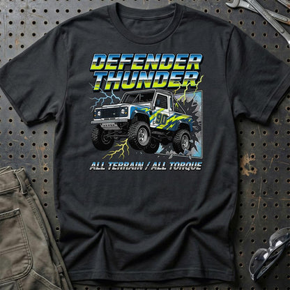 Land Rover Defender Thunder All Terrain All Torque - Unisex T-Shirt , Bomuld-Beklædning-Land Rover-Sort-S-Garage Culture Shop- garage - man cave - merchandise