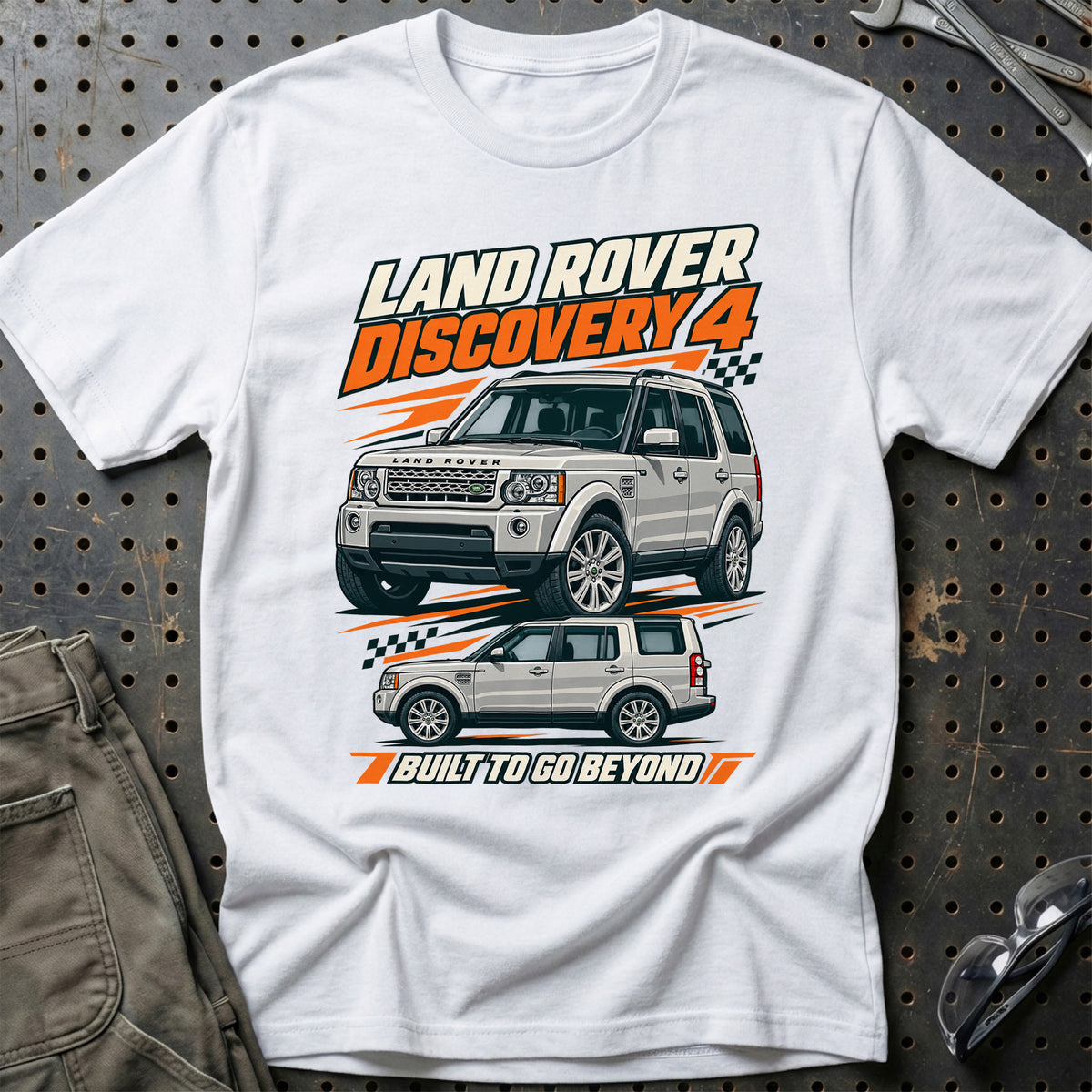 
Land Rover Discovery 4 – Built to Go Beyond – Orange T-Shirt – Hvid