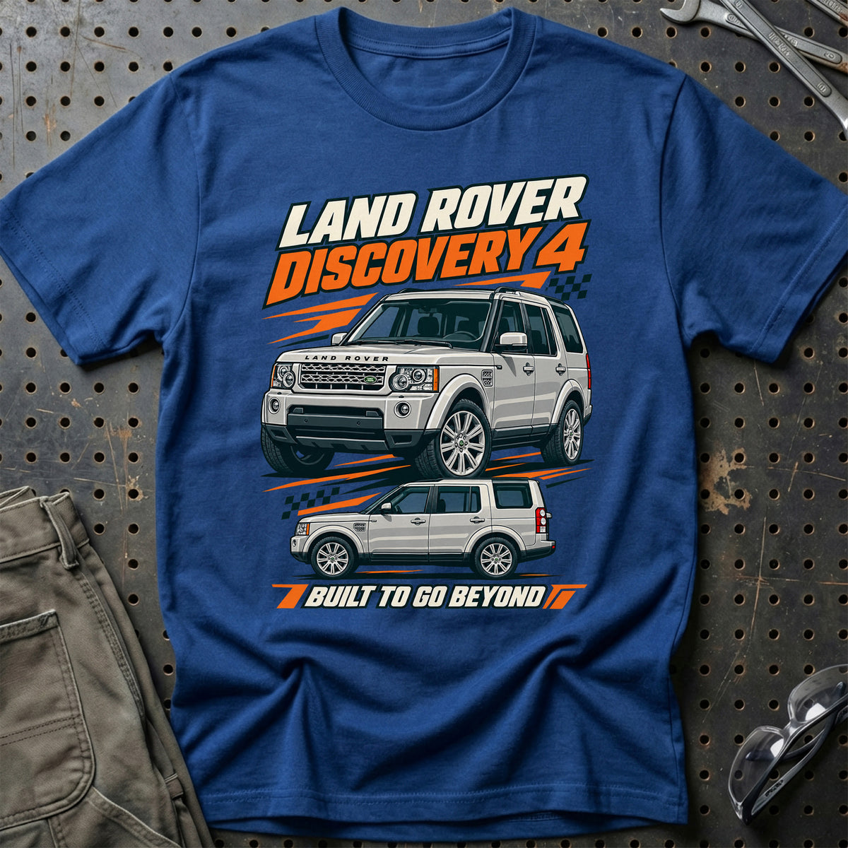 
Land Rover Discovery 4 – Built to Go Beyond – Orange T-Shirt – Blå Royal