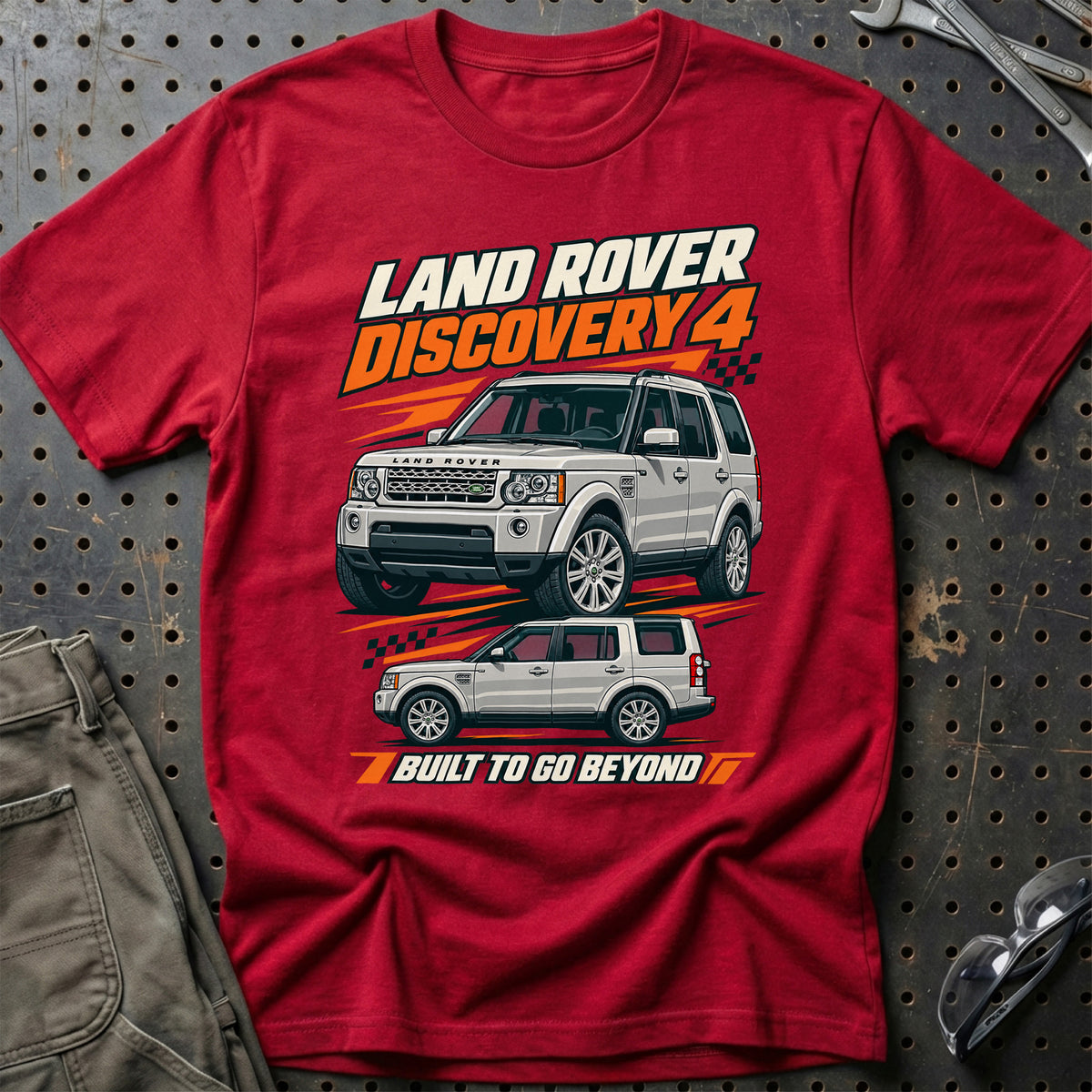 
Land Rover Discovery 4 – Built to Go Beyond – Orange T-Shirt – Rød