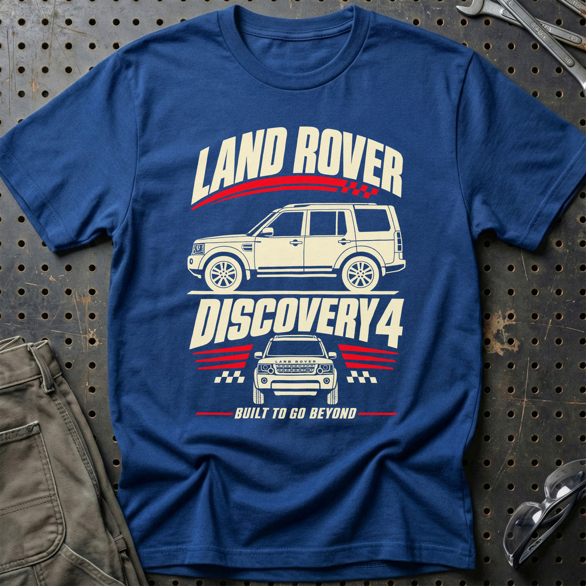 
Land Rover Discovery 4 – Built to Go Beyond – Silhuet T-Shirt – Blå Royal