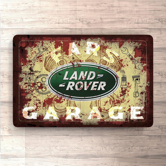 Land Rover Fars Garage Vintage Skilte, Musemåtte, Dørmåtte-Skilte-Land Rover-Garage Culture Shop- garage - man cave - merchandise