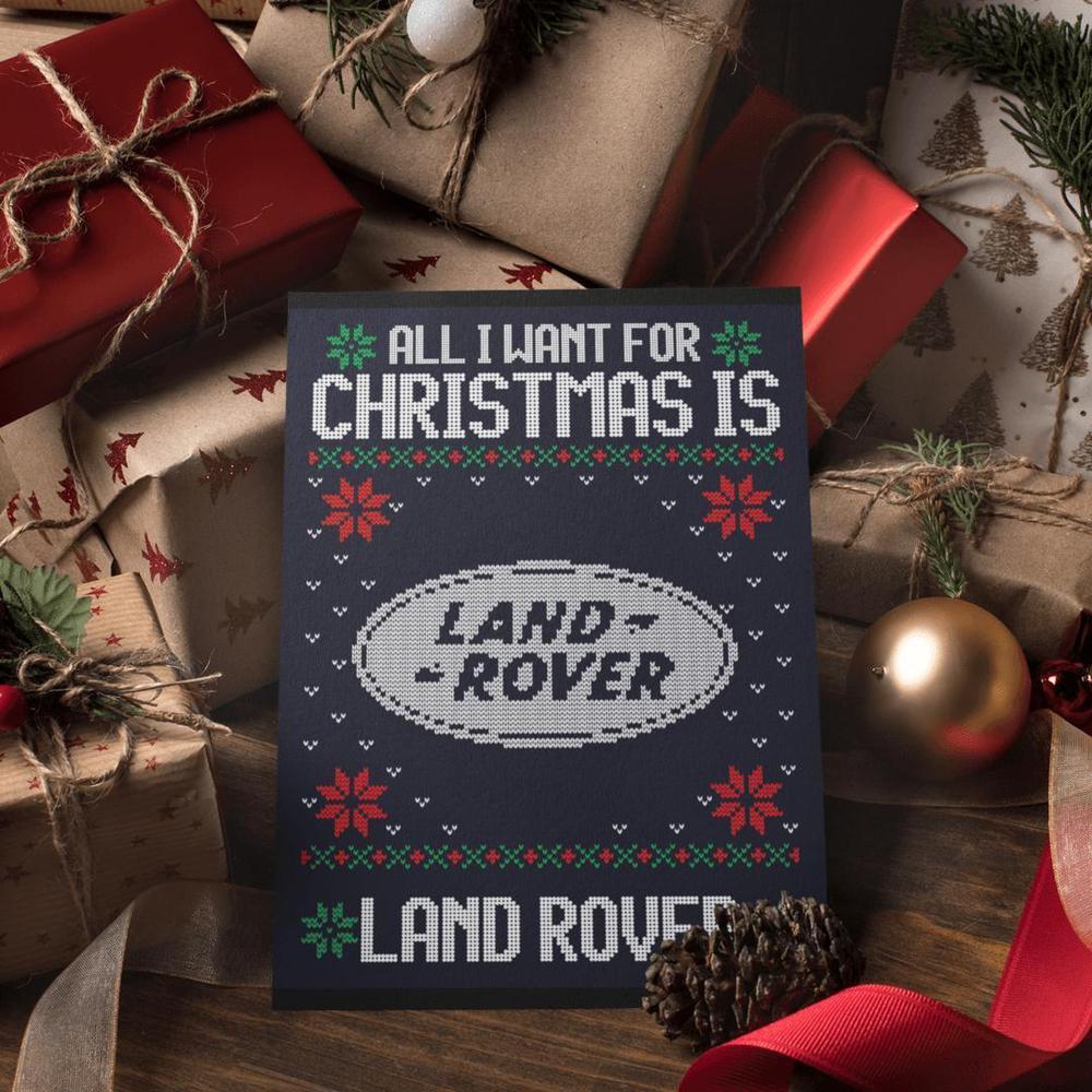 Land Rover Juleskilte All I Want For Christmas Is Skilte, Musemåtte, Dørmåtte , Plakat-Skilte-Land Rover-Garage Culture Shop- garage - man cave - merchandise
