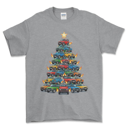 Land Rover Juletræ Christmas Tree - Unisex T-Shirt-Beklædning-Land Rover-Grå Sport-S-Forside-Garage Culture Shop- garage - man cave - merchandise