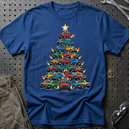Land Rover Juletræ Christmas Tree - Unisex T-Shirt-Beklædning-Land Rover-Blå Royal-S-Garage Culture Shop- garage - man cave - merchandise