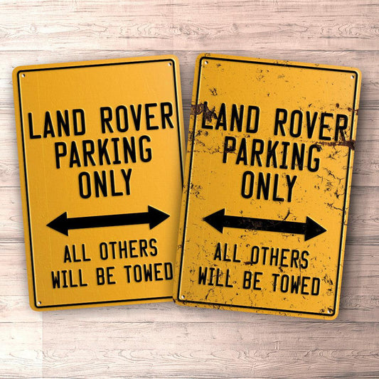 Land Rover Parking Only Skilte, Musemåtte, Dørmåtte , Plakat-Parking skilte-Land Rover-Garage Culture Shop- garage - man cave - merchandise