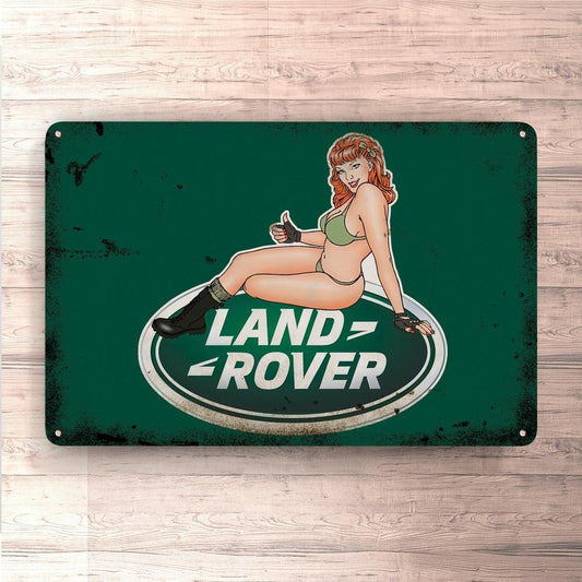 Land Rover Pin-Up Vintage Skilte, Musemåtte, Dørmåtte , Plakat-Skilte-Land Rover-Garage Culture Shop- garage - man cave - merchandise