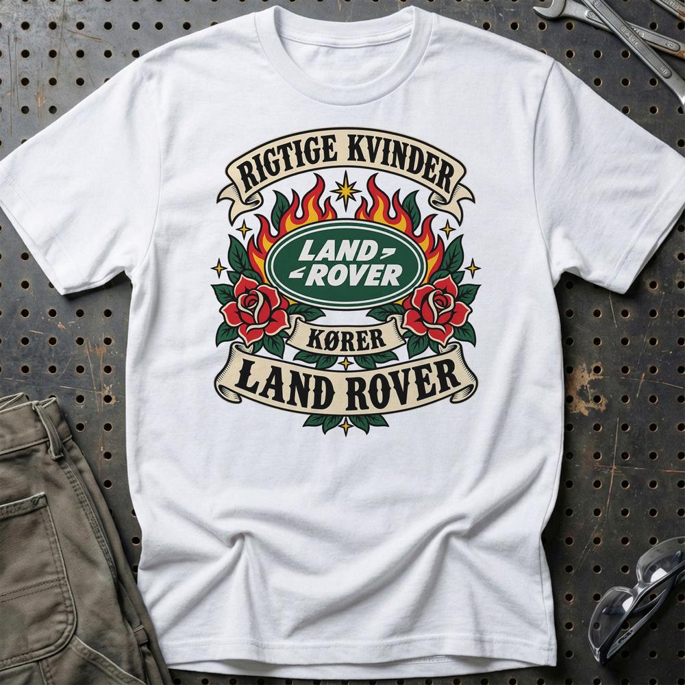 
Produktbillede af Land Rover Rigtige Kvinder Kører – Roser og Flammer T-Shirt