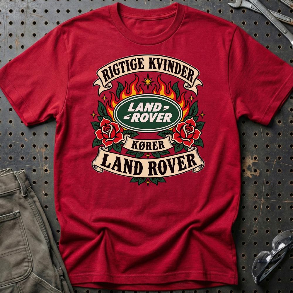 
Produktbillede af Land Rover Rigtige Kvinder Kører – Roser og Flammer T-Shirt