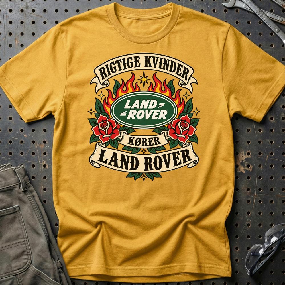 
Produktbillede af Land Rover Rigtige Kvinder Kører – Roser og Flammer T-Shirt