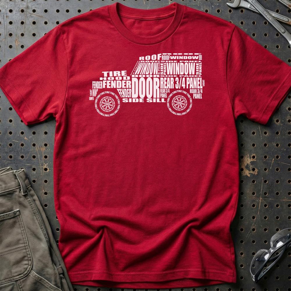 Land Rover Series 1 Unisex T-Shirt , Bomuld-Beklædning-Land Rover-Rød-S-Garage Culture Shop- garage - man cave - merchandise