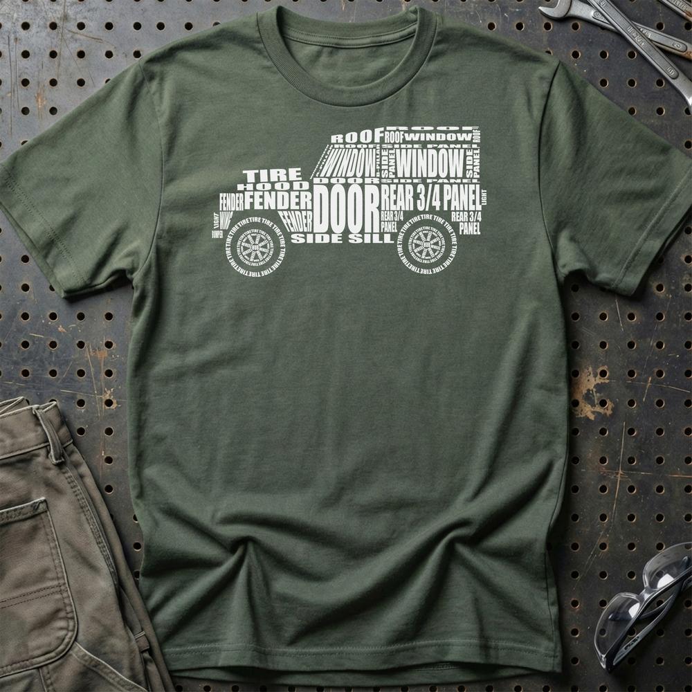 Land Rover Series 1 Unisex T-Shirt , Bomuld-Beklædning-Land Rover-Grøn Militær-S-Garage Culture Shop- garage - man cave - merchandise