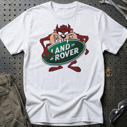 Land Rover TAZ Unisex T-Shirt , Bomuld-Beklædning-Land Rover-Hvid-S-Garage Culture Shop- garage - man cave - merchandise