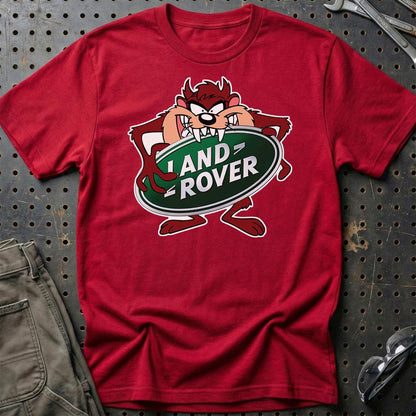 Land Rover TAZ Unisex T-Shirt , Bomuld-Beklædning-Land Rover-Rød-S-Garage Culture Shop- garage - man cave - merchandise