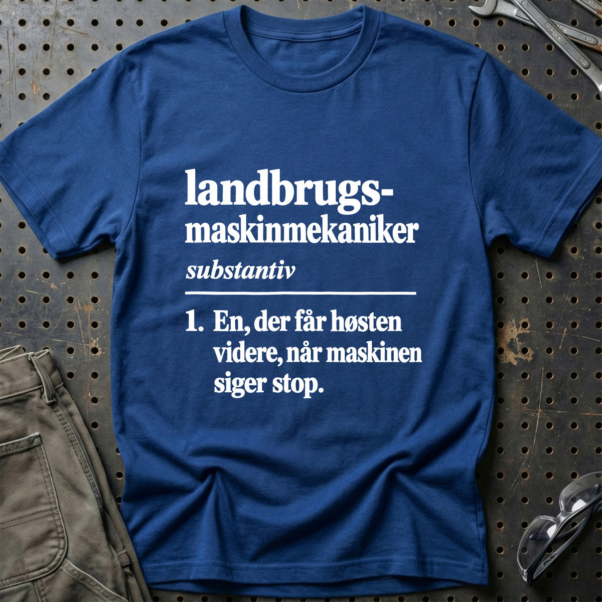 
Landbrugsmaskinmekaniker – Definition T-Shirt – Blå Royal