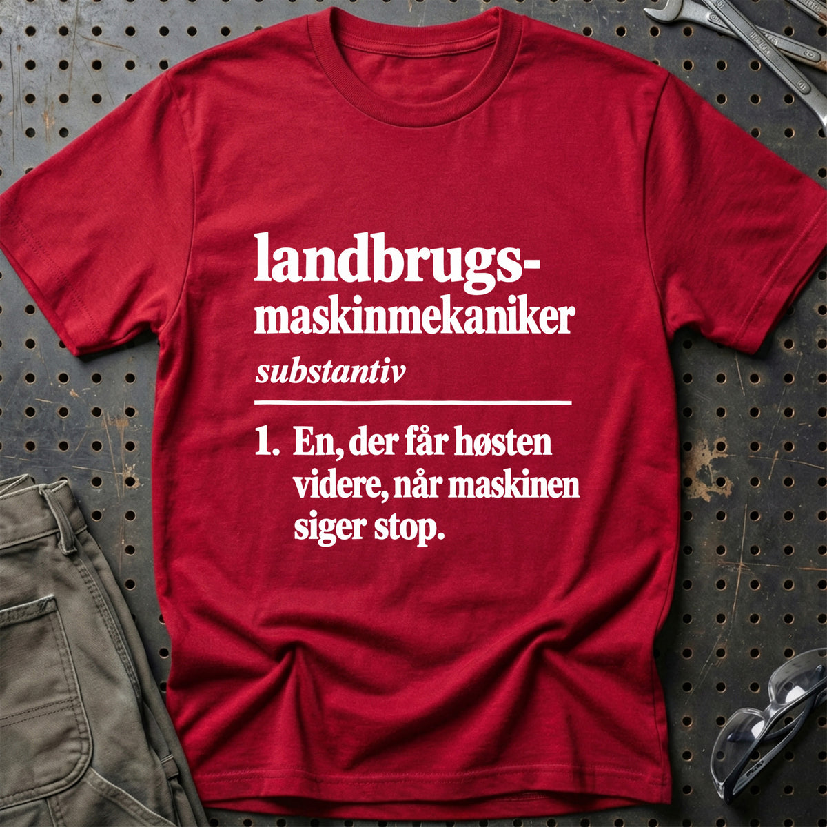 
Landbrugsmaskinmekaniker – Definition T-Shirt – Rød