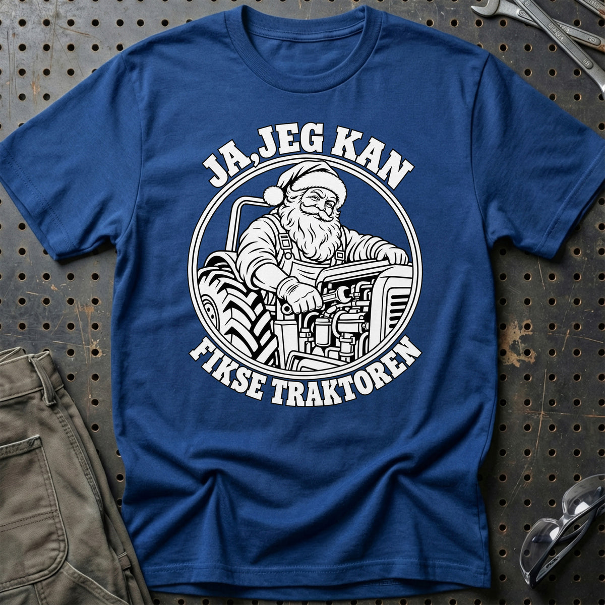 
Landbrugsmaskinmekaniker – Santa Kan Det – Jul T-Shirt – Blå Royal
