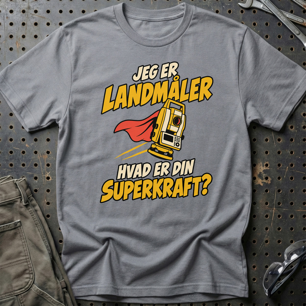 
Landmåler – Hvad er din superkraft? – Unisex T-Shirt – Grå Sport