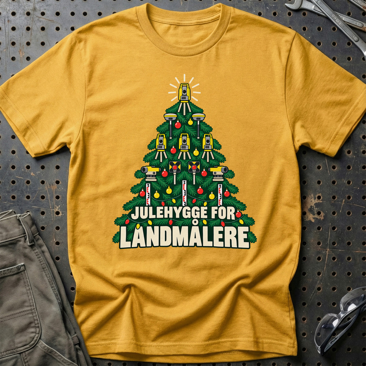 
Landmåler – Julehygge – Unisex T-Shirt – Guld