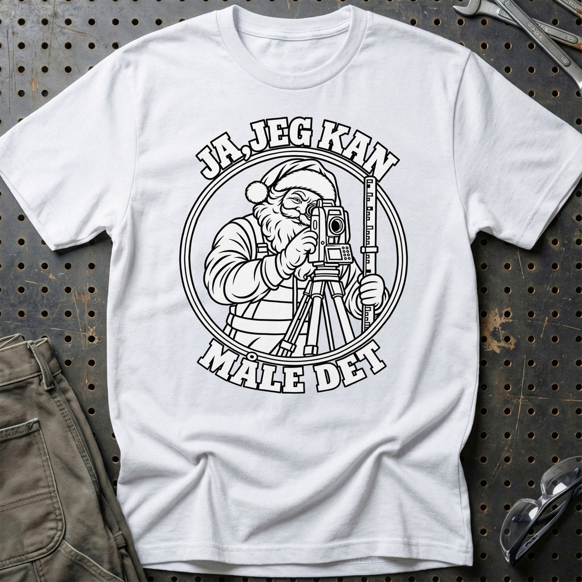 
Landmåler – Santa Kan Det – Jul T-Shirt – Hvid