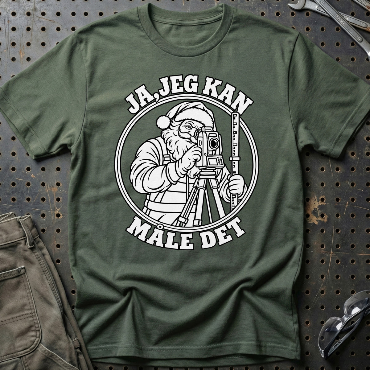 
Landmåler – Santa Kan Det – Jul T-Shirt – Grøn Militær