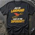 
Landmand – Hvad er din superkraft? – Unisex T-Shirt – Sort