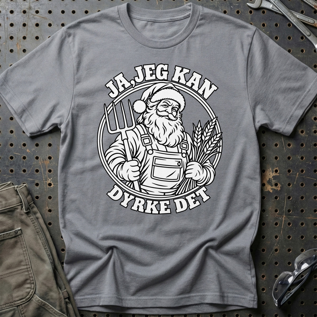 
Landmand – Santa Kan Det – Jul T-Shirt – Grå Sport