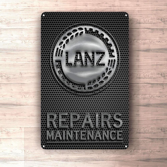 Lanz Repairs Maintenance Skilte, Musemåtte, Dørmåtte , Plakat-Skilte-Lanz-Garage Culture Shop- garage - man cave - merchandise