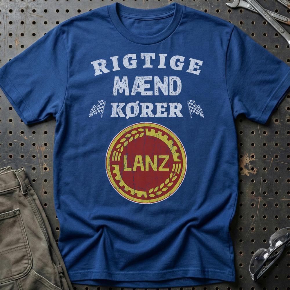 Lanz Rigtige Mænd Kører T-Shirt-Beklædning-Lanz-Blå Royal-S-Garage Culture Shop- garage - man cave - merchandise