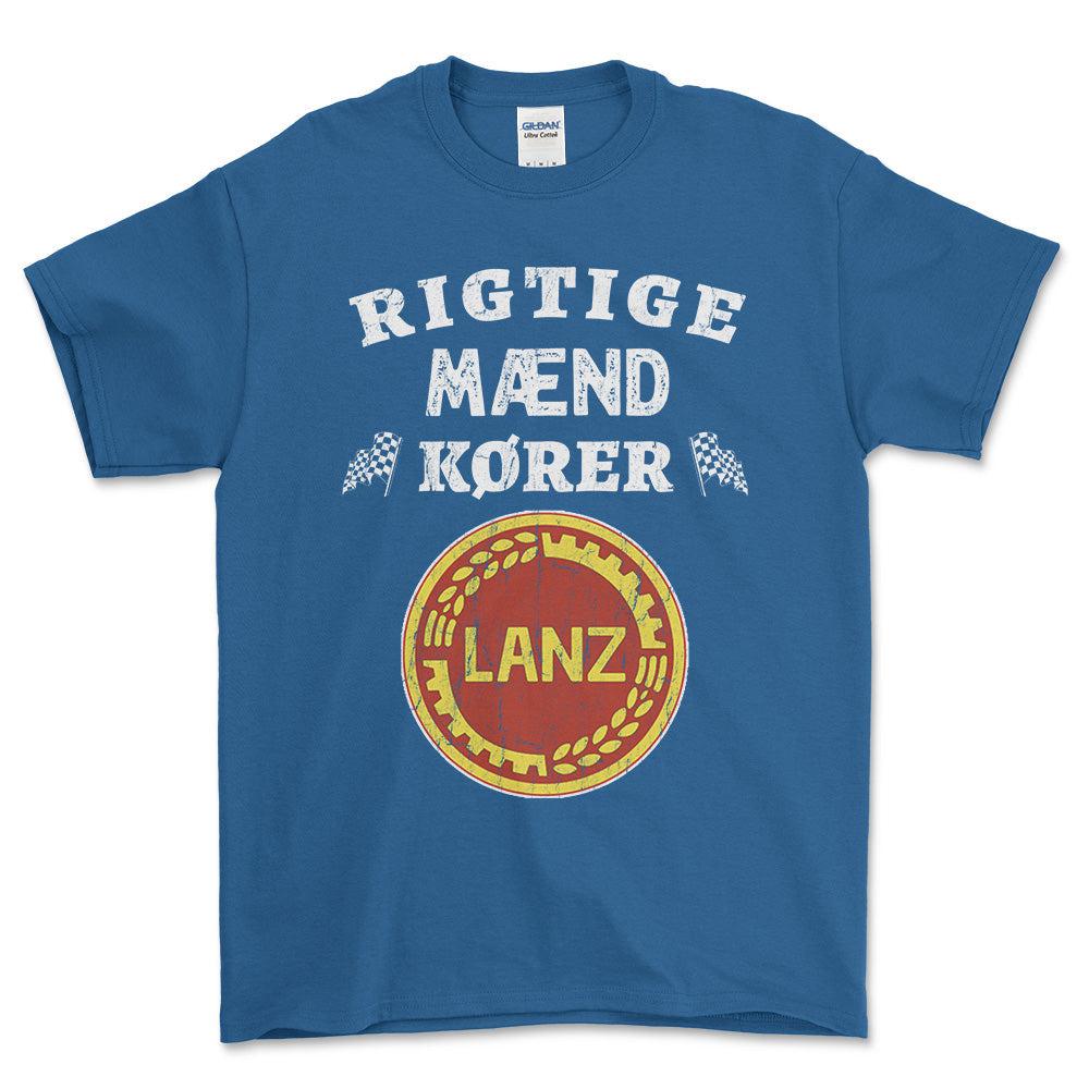 Lanz Rigtige Mænd Kører - Unisex T-Shirt , Bomuld-Beklædning-Lanz-Blå Royal-S-Forside-Garage Culture Shop- garage - man cave - merchandise