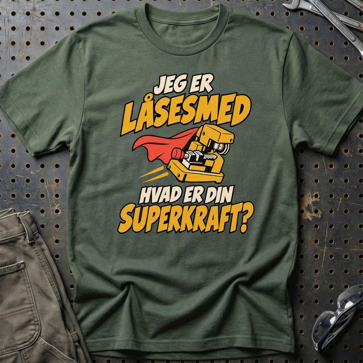 
Låsesmed – Hvad er din superkraft? – Unisex T-Shirt – Grøn Militær