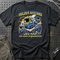 Lastbilchauffør Holder Afstand, Jeg Har 40 Tons Argumenter T-Shirt-Beklædning-Garage Culture-Sort-S-Garage Culture Shop- garage - man cave - merchandise