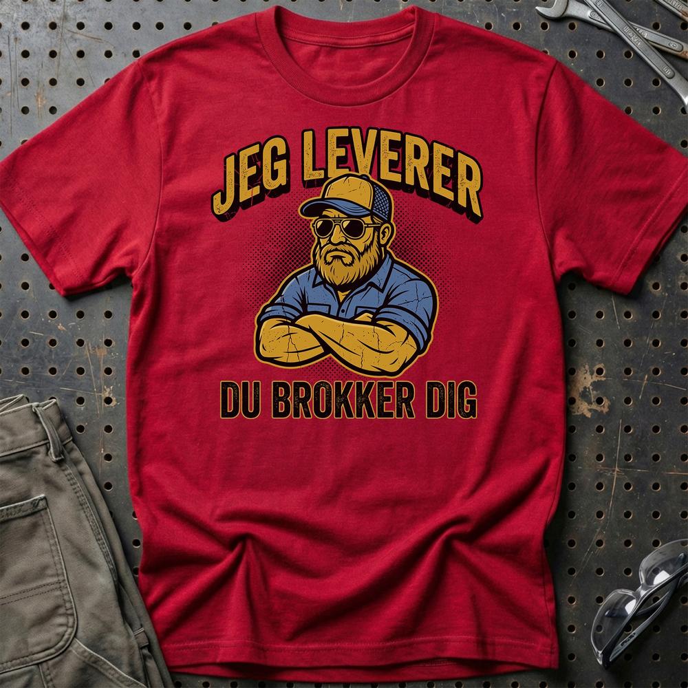 Lastbilchauffør Jeg Leverer, Du Brokker Dig - Unisex T-Shirt , Bomuld-Beklædning-Garage Culture-Rød-S-Garage Culture Shop- garage - man cave - merchandise