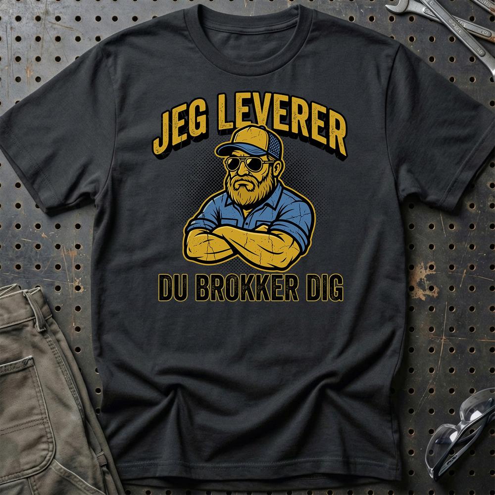 Lastbilchauffør Jeg Leverer, Du Brokker Dig - Unisex T-Shirt , Bomuld-Beklædning-Garage Culture-Sort-S-Garage Culture Shop- garage - man cave - merchandise
