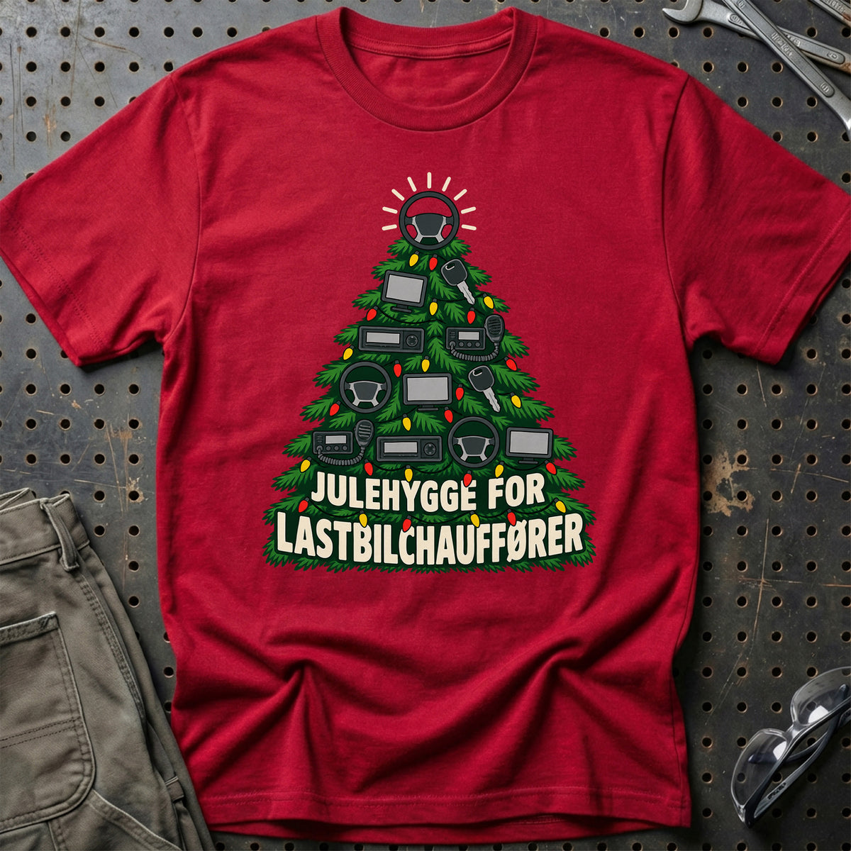 
Lastbilchauffør – Julehygge – Unisex T-Shirt – Rød