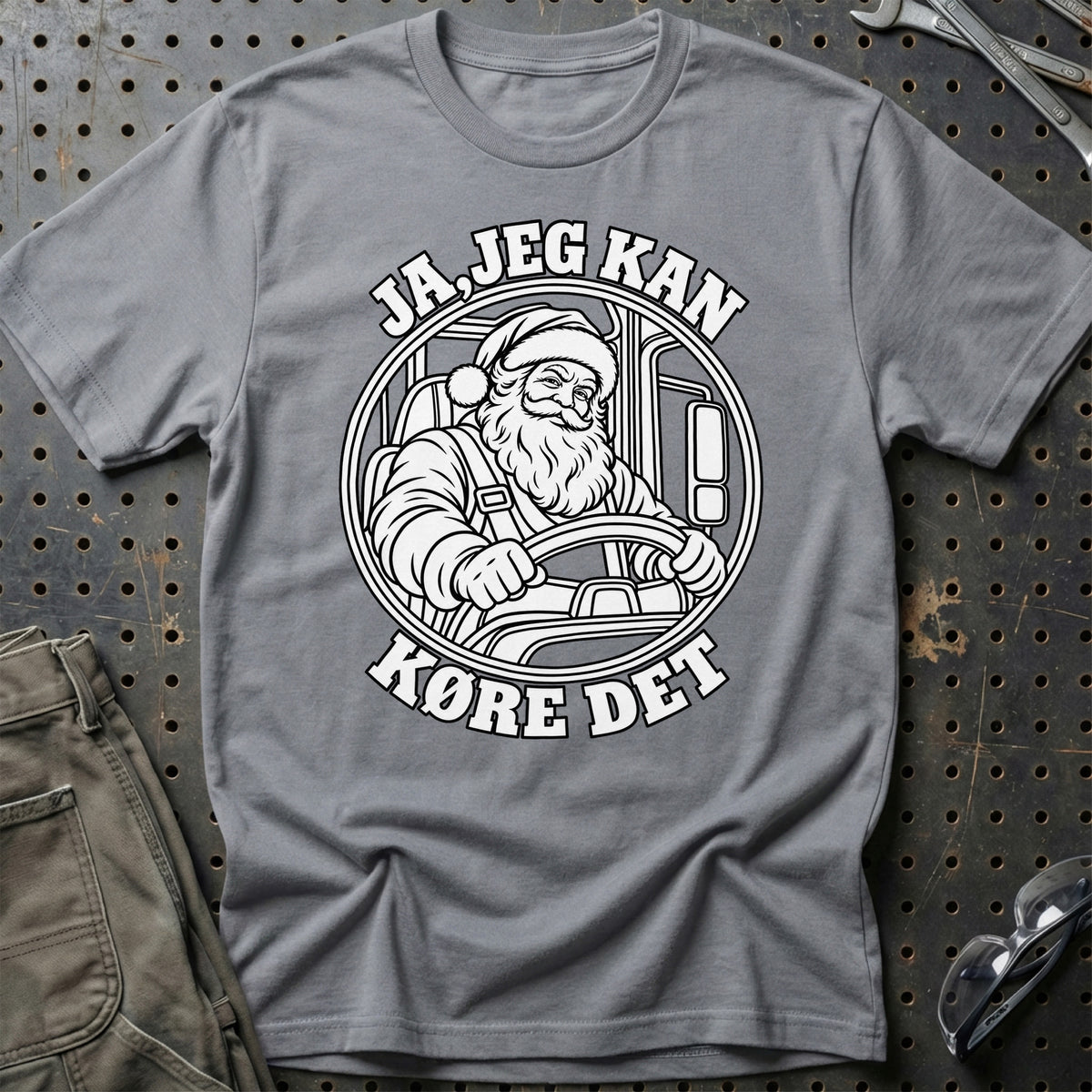 
Lastbilchauffør – Santa Kan Det – Jul T-Shirt – Grå Sport