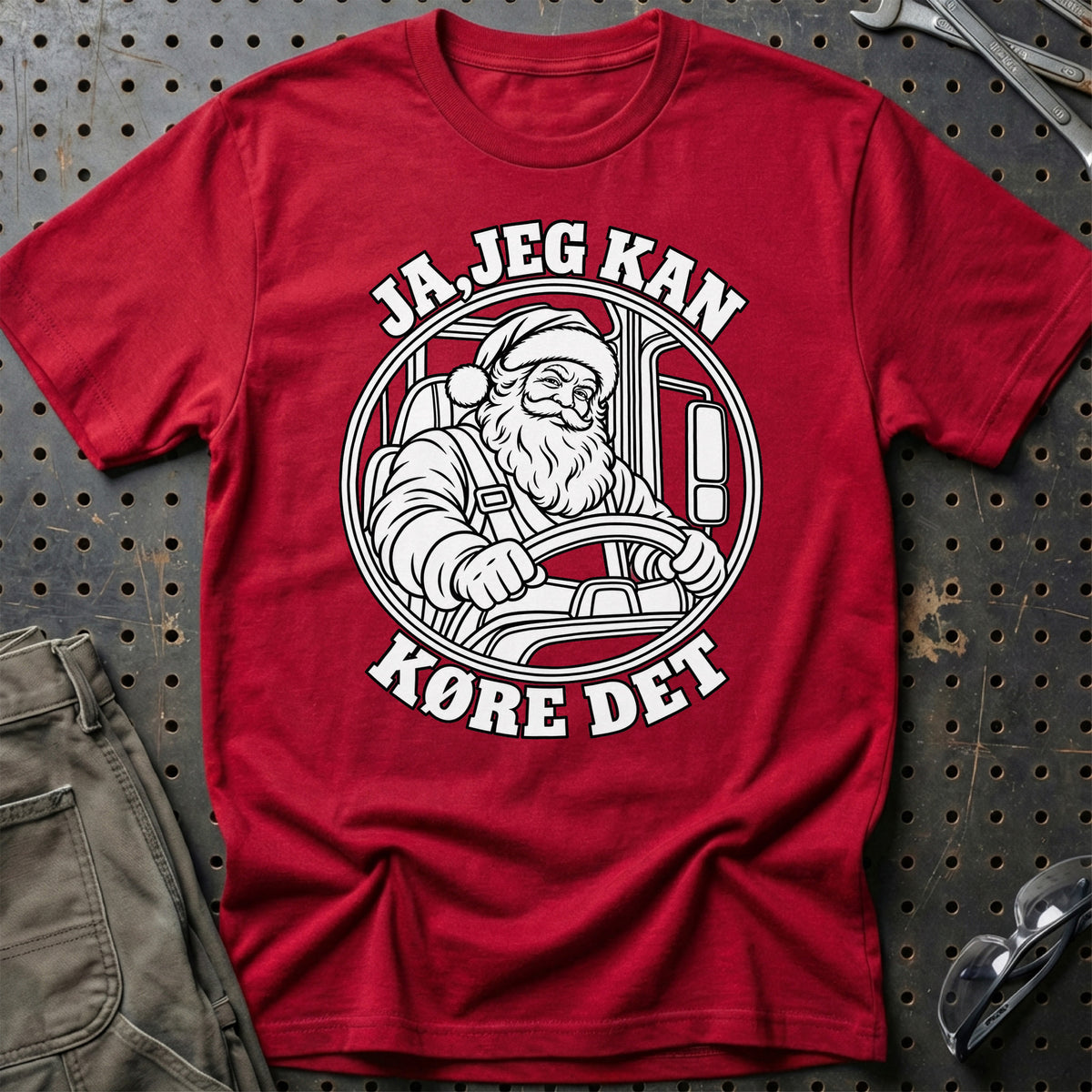 
Lastbilchauffør – Santa Kan Det – Jul T-Shirt – Rød