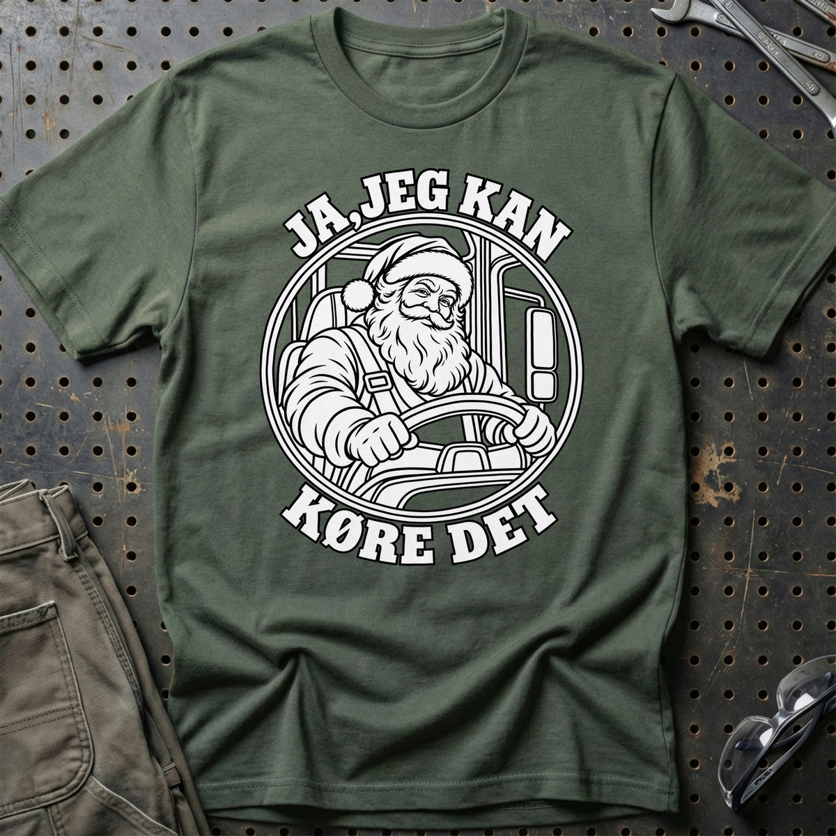 
Lastbilchauffør – Santa Kan Det – Jul T-Shirt – Grøn Militær
