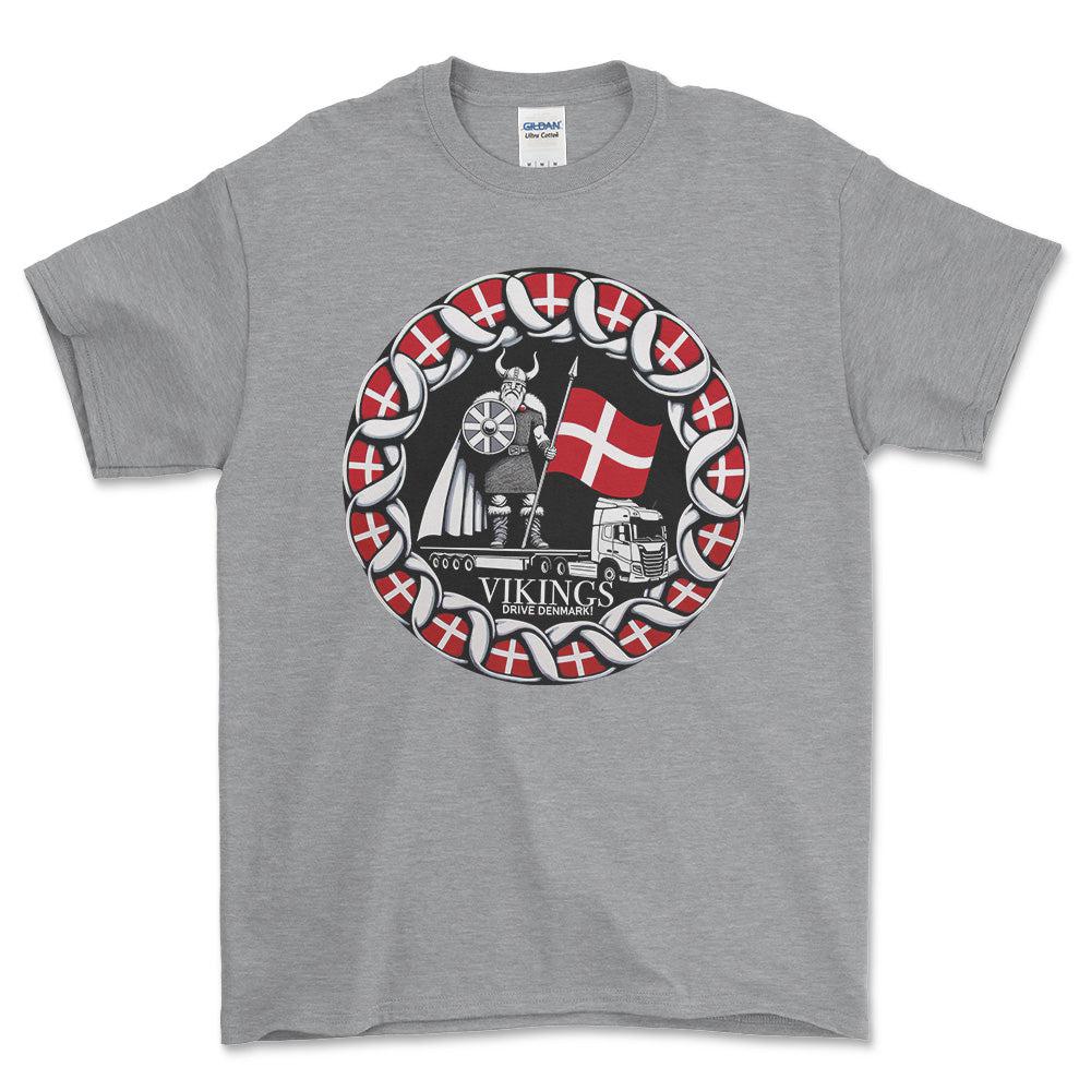Lastbilchauffør - Vikings Drive Denmark T-Shirt-Beklædning-Lastbilchauffør-Grå Sport-S-Garage Culture Shop- garage - man cave - merchandise